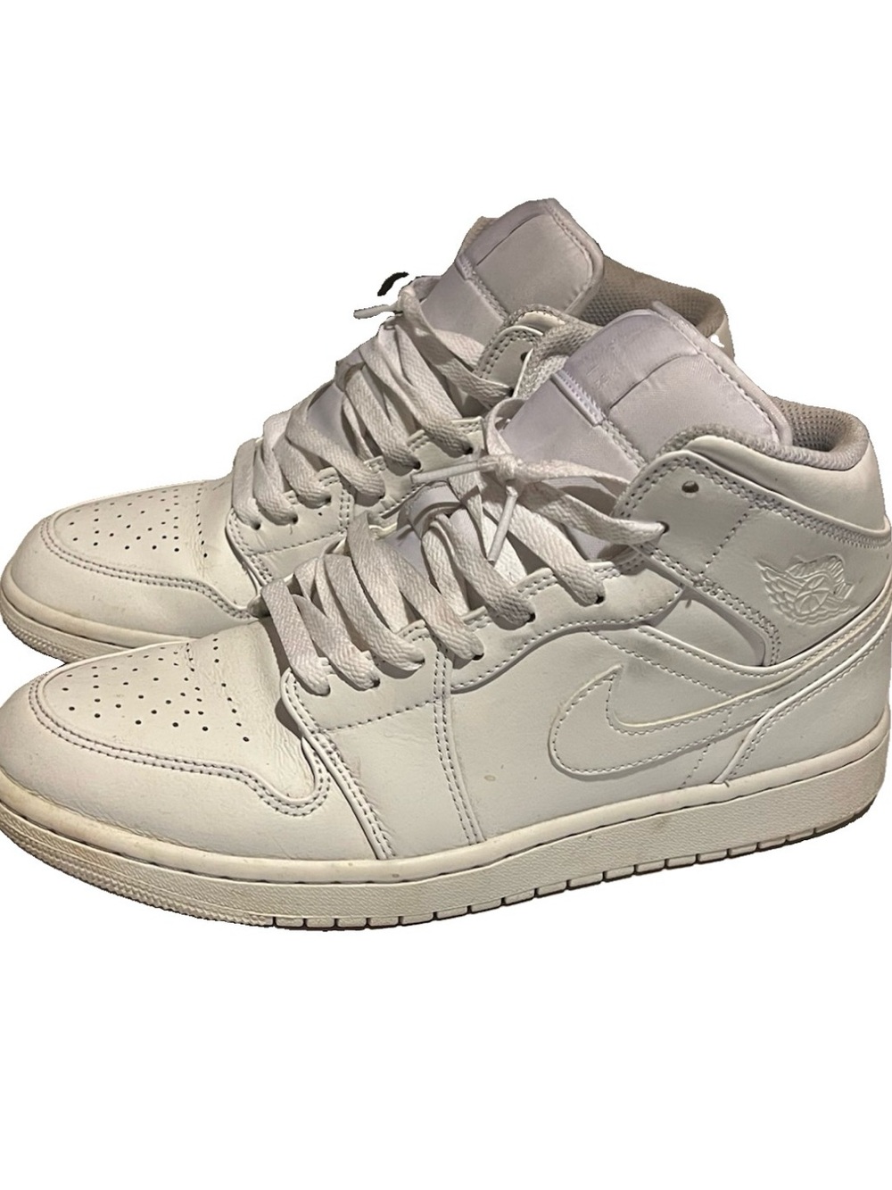 Nike Air Jordan 1 Mid Triple White Mens size 9.5